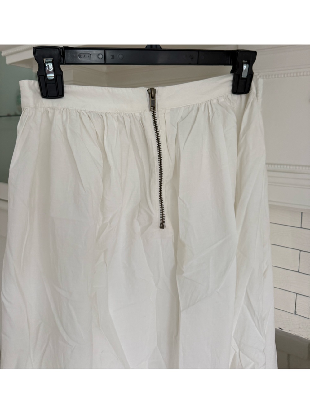 THE GREAT. White Eyelet Cutout Midi Skirt - Picture 8 of 9